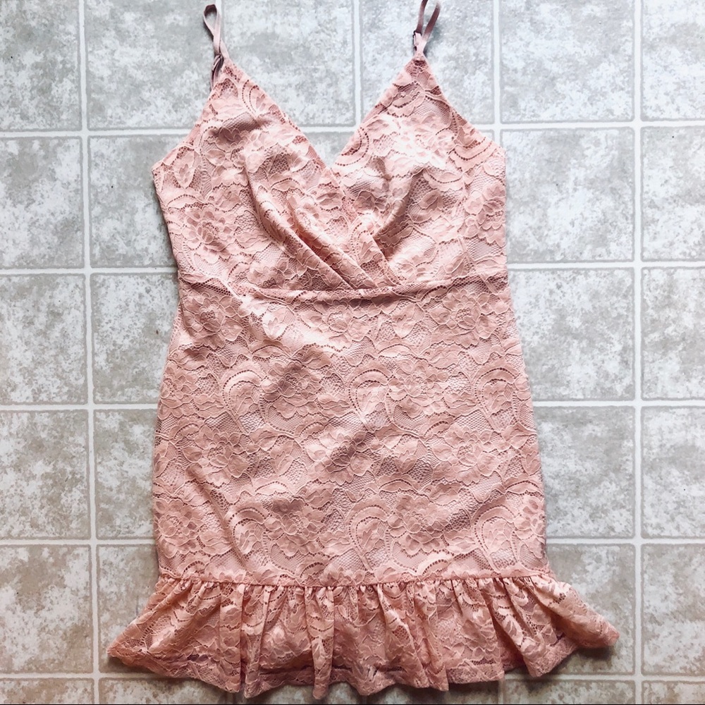 Dusty Rose Forever21 Lace Sweetheart Dress